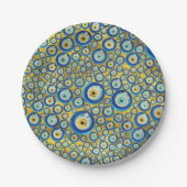 Griechisches blaues GlasBlicks-Amulett-Muster Pappteller (Vorderseite)