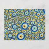 Griechisches blaues Glass Evil Amulet Muster Postkarte (Vorderseite)