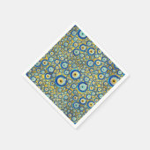 Griechisches blaues Glass Evil Amulet Muster Serviette (Ecke)