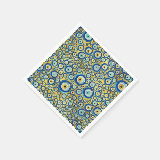 Griechisches blaues Glass Evil Amulet Muster Serviette (Ecke)