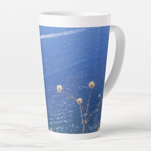 Griechisches Blaues Meer Latte Tasse (Rechte Ecke)