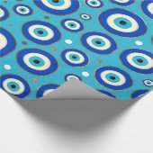 Griechisches Blicksmuster mit goldenen Akzenten Geschenkpapier (Ecke)