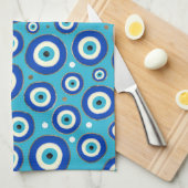 Griechisches Blicksmuster mit goldenen Akzenten Geschirrtuch (Viertel Falte)