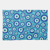 Griechisches Blicksmuster mit goldenen Akzenten Geschirrtuch (Horizontal)