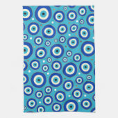 Griechisches Blicksmuster mit goldenen Akzenten Geschirrtuch (Vertikal)