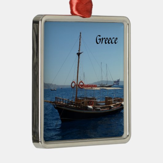 Griechisches Boot Silbernes Ornament (Rechts)