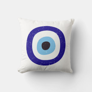 Griechisches Böse-Auge-Distressed-Design Kissen
