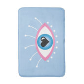 Griechisches böse Auge mit Augenlider rosa Blau Badematte (Vorderseite Vertikal)