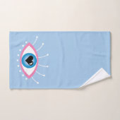 Griechisches böse Auge mit Augenlider rosa Blau Badhandtuch Set (Handtuch)