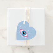 Griechisches böse Auge mit Augenlider rosa Blau Geschenkanhänger (Beispiel)