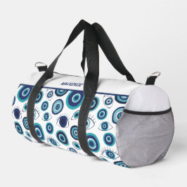 Griechisches Böse-Augen-Amulett Blau Weiße Sommerf Duffle Bag