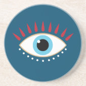 Griechisches Böse Eye Red Eyelashes Getränkeuntersetzer (Vorne)