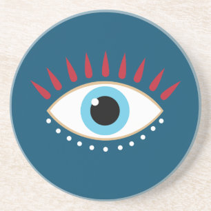 Griechisches Böse Eye Red Eyelashes Getränkeuntersetzer