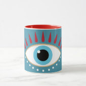 Griechisches Böse Eye Red Eyelashes Tasse (Zentrum)