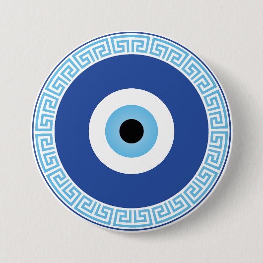 Griechisches böses Auge auf griechischer Ebene Button (Vorderseite)