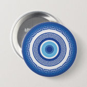 Griechisches böses Auge auf griechischer Ebene Button (Vorne & Hinten)