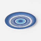 Griechisches böses Auge auf griechischer Ebene Pappteller (Schrägansicht)