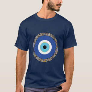 Griechisches böses Auge auf griechischer Ebene T-Shirt