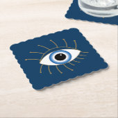Griechisches böses Auge, blaues weißes Gold Untersetzer (angewinkelt)
