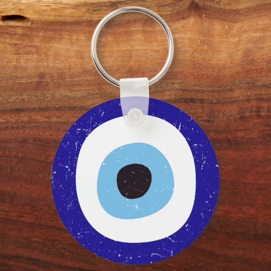 Griechisches böses Auge stört Design Schlüsselanhänger (Rückseite)