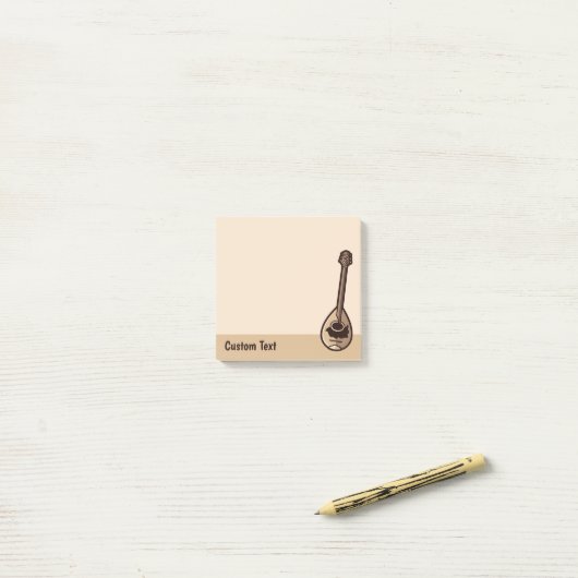 Griechisches Bouzouki-Symbol Post-it Klebezettel (Auf Schreibtisch)