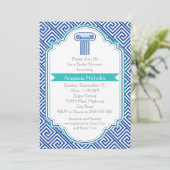 Griechisches Brautparty für Hochzeiten und Hochzei Einladung (Stehend Vorderseite)