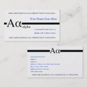 Griechisches Buchstabe-Alpha fertigen Visitenkarte (Vorne/Hinten)