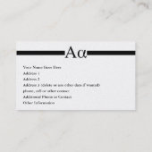 Griechisches Buchstabe-Alpha fertigen Visitenkarte (Rückseite)