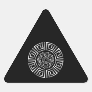 Griechisches Circle Motif Dreieckiger Aufkleber