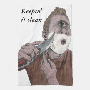 Griechisches Cyclops Knife Shave Fantasy Kittuch Geschirrtuch