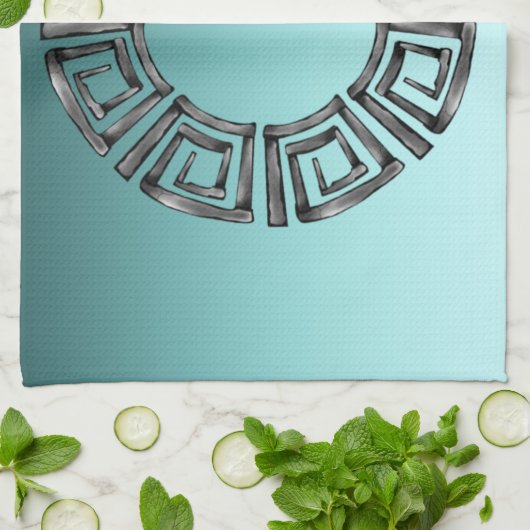 Griechisches Design Küchentuch (Gefaltet)