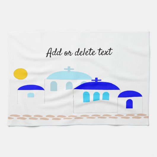 Griechisches Design, nur Text hinzufügen Geschirrtuch (Horizontal)