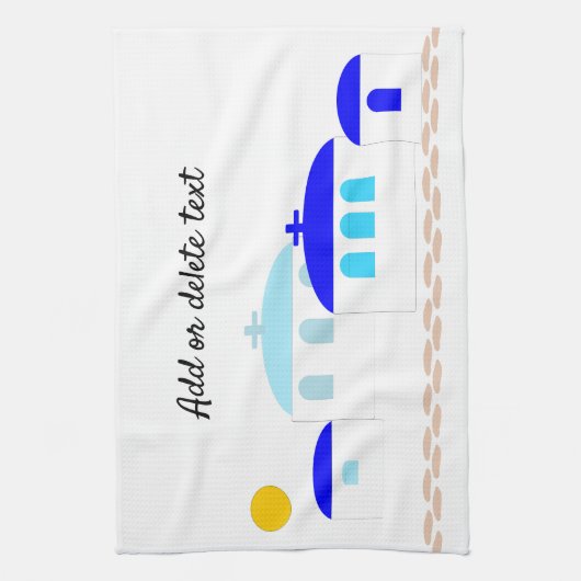 Griechisches Design, nur Text hinzufügen Geschirrtuch (Vertikal)