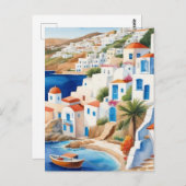 Griechisches Dorf am Meer, Griechenland Reisen Sou Postkarte (Vorne/Hinten)