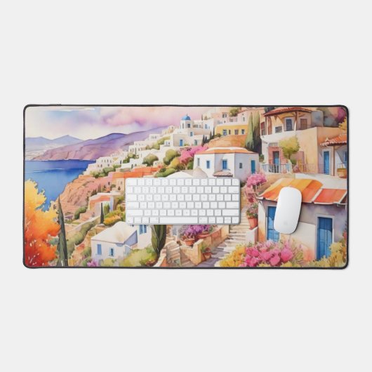 griechisches Dorf Schreibtischunterlage (Tastatur & Maus)