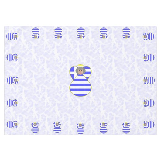 Griechisches Engel-Grauhaar mit Flag-Tableteklett Tischdecke (Vorderseite (Horizontal))