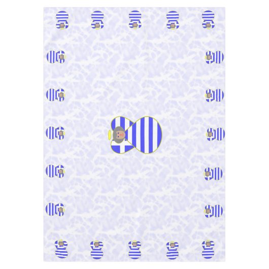 Griechisches Engel-Grauhaar mit Flag-Tableteklett Tischdecke (Vorderseite)
