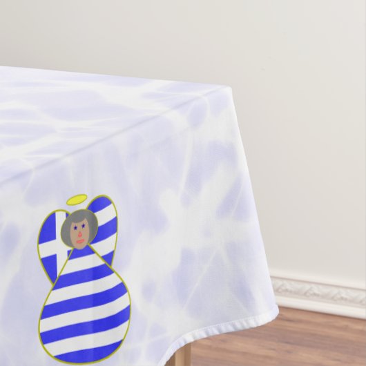 Griechisches Engel-Grauhaar mit Flag-Tableteklett Tischdecke (Beispiel)