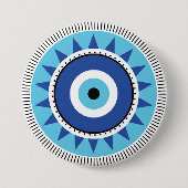 Griechisches Evil Eye Blau Button (Vorderseite)