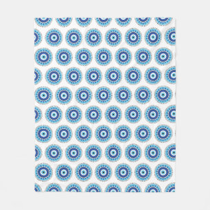 Griechisches Evil Eye Blau Fleecedecke