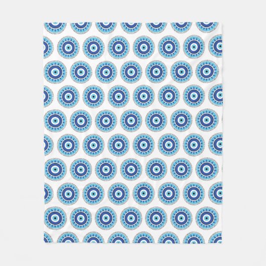 Griechisches Evil Eye Blau Fleecedecke (Vorderseite)