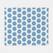 Griechisches Evil Eye Blau Fleecedecke (Vorderseite (Horizontal))