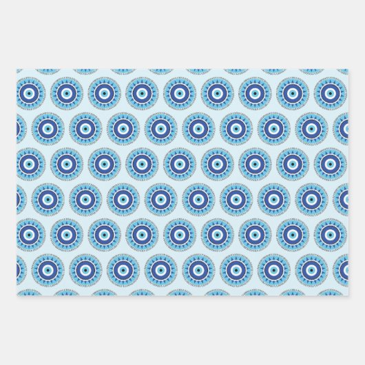 Griechisches Evil Eye Blau Geschenkpapier Set (Vorderseite 2)