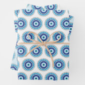 Griechisches Evil Eye Blau Geschenkpapier Set (Beispiel)
