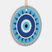 Griechisches Evil Eye Blau Keramik Ornament (Rechts)