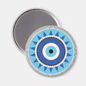 Griechisches Evil Eye Blau Magnet (Vorderseite/Rückseite)