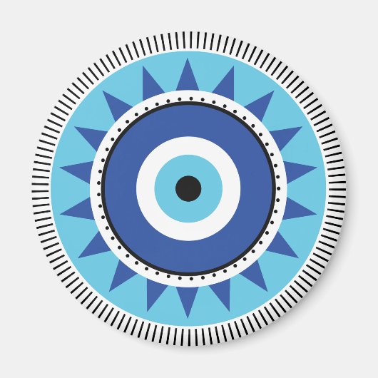 Griechisches Evil Eye Blau Magnet (Vorne)