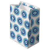 Griechisches Evil Eye Blau Mittlere Geschenktüte (Rückseite Schrägansicht)
