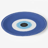 Griechisches Evil Eye Blau Pappteller (Schrägansicht)