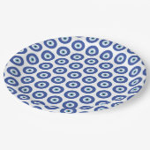 Griechisches Evil Eye Blau Pappteller (Schrägansicht)